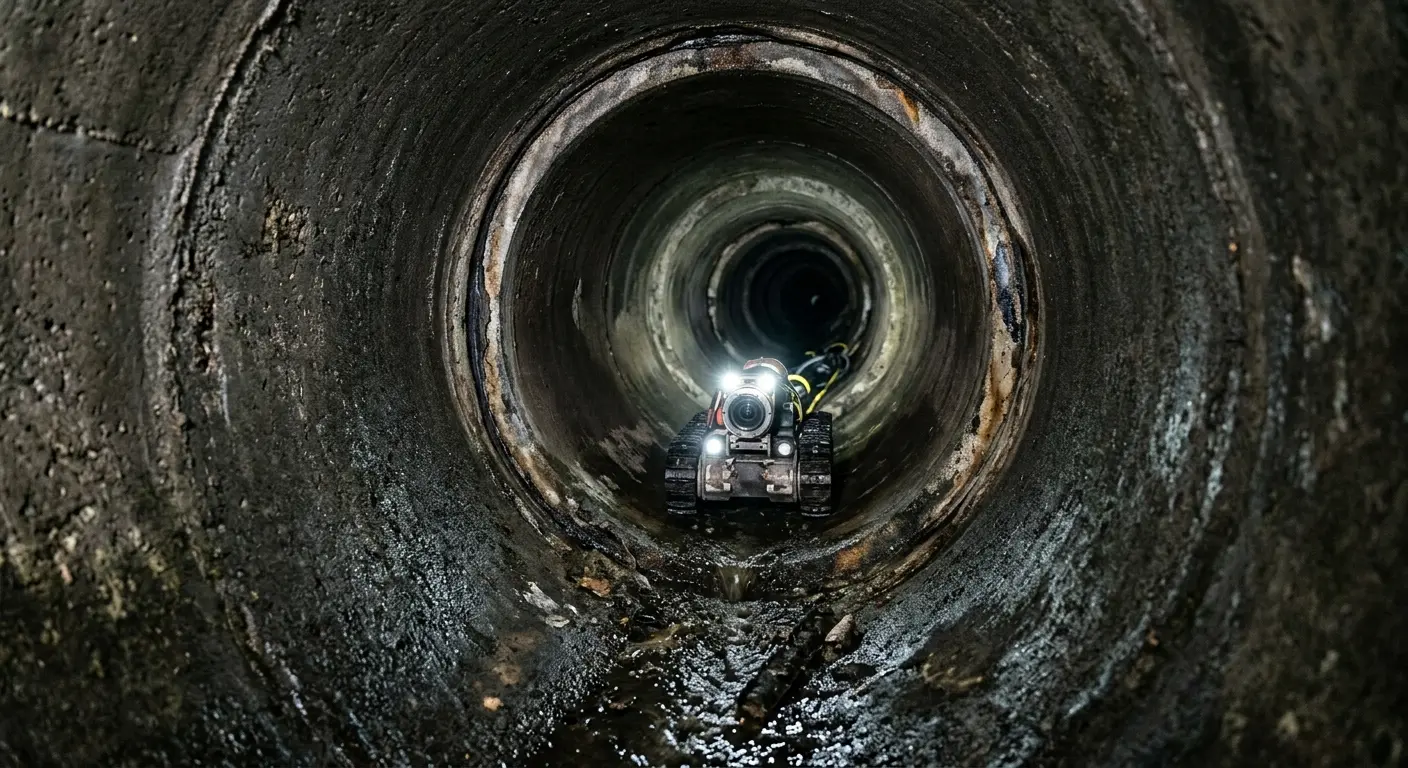 Robotic sewer camera inspecting pipe interior for Sewer Line Repair in Philomath